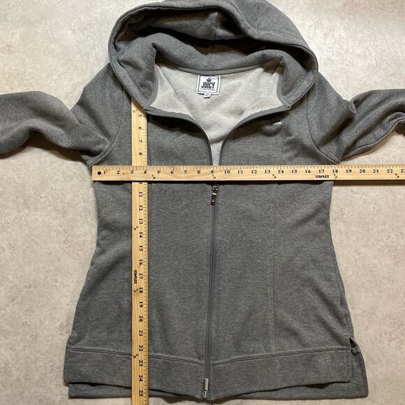 Juicy by Juicy Couture Women Gray Full Zip Hoodie Sweatshirt Sz M - Picture 4 of 5
